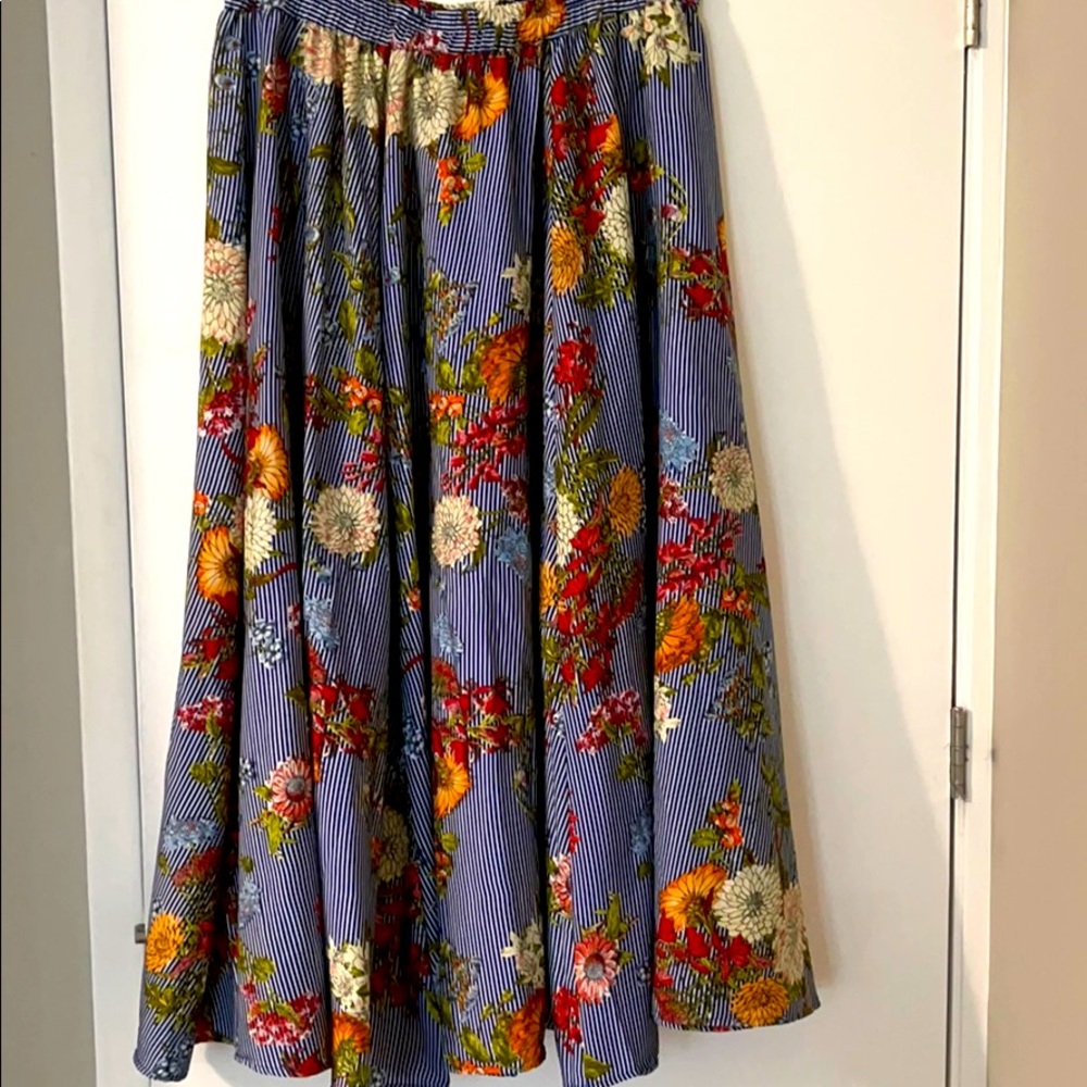 Ankle Length Maxi Skirt with Elastic Waistband